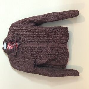 UBU Crinkle Reversible Zip Up Jacket Vintage Y2K Brown  Floral  Small